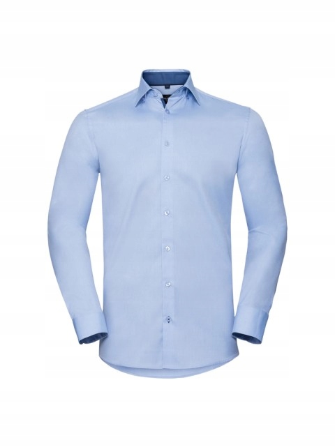 Pánská košile Contrast Herringbone Russell LightBlue/MidBlue/Bri L