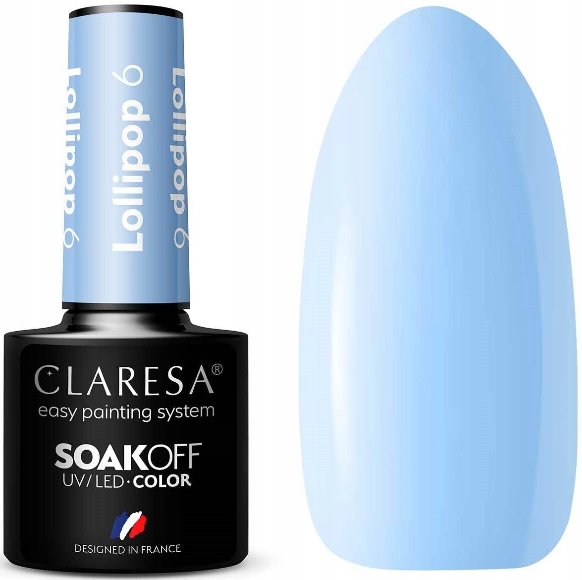 LAKIER HYBRYDOWY LOLLIPOP 6 CLARESA Baby blue Łatwa aplikacja