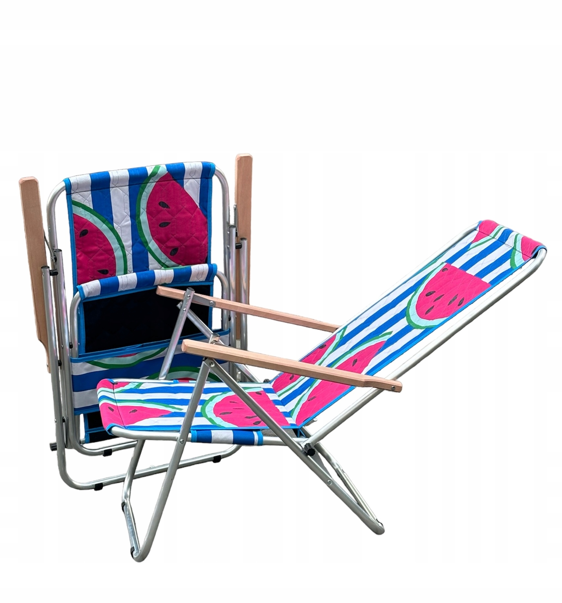 LEŻAK PLAŻOWY OGRODOWY 150kg SKŁADANY WYS.24H stal Model xl