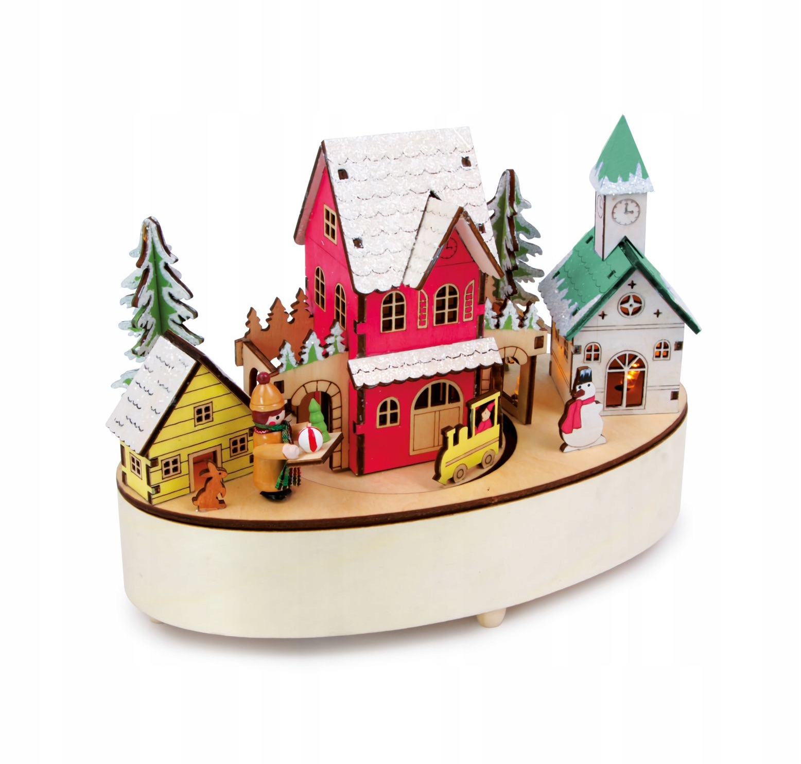 Vianočná dekorácia drevená hracia skrinka