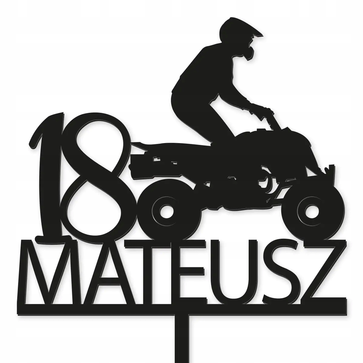 

Topper urodziny Quad Atv napis imię na tort Czarny