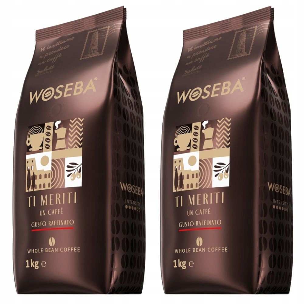 Kawa ziarnista Woseba Ti Meriti Gusto Rafinato kawa mieszana zestaw 2x 1kg