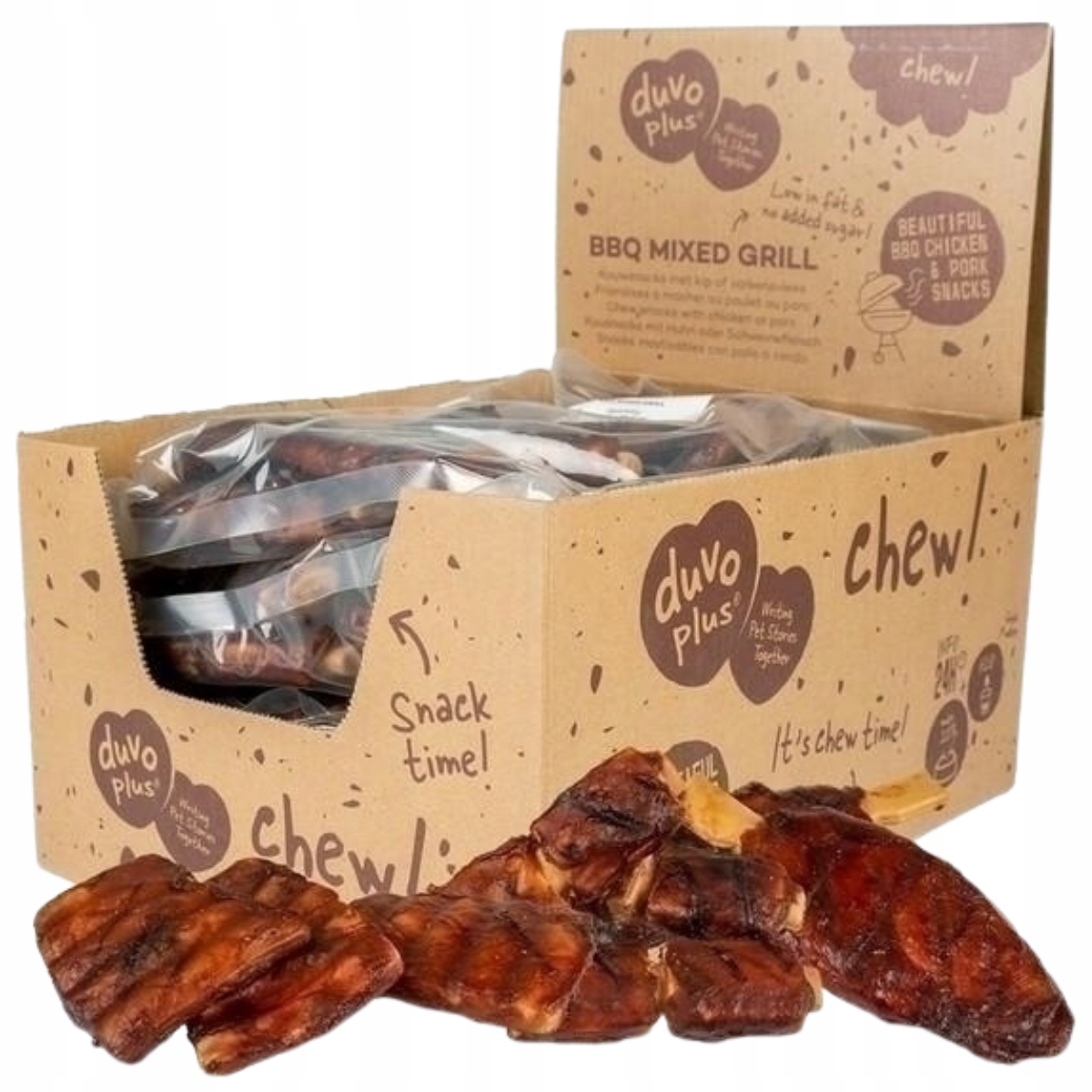 Levně Duvo+ Chew! Pamlsek Sušené masové filetky Bbq Grill Mix 20 Ks