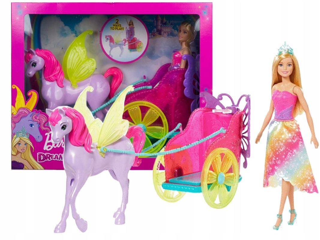 

Lalka Barbie Księżniczka zestaw Lalka Konik Kareta