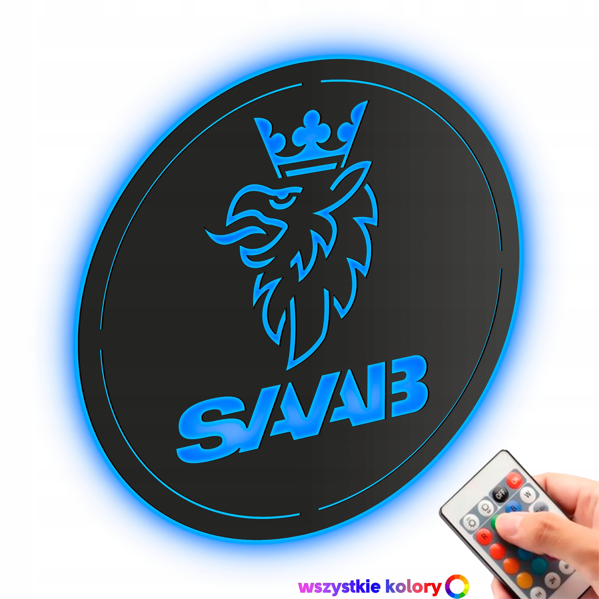 Dřevěný 3D obraz Saab Automobile Ab Nástěnná Dekorace Noční Lampa Led