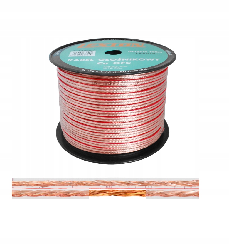Reproduktorový Kábel Lexton 2x2,5 mm2 Čistá Meď Ofc Rolka 100M