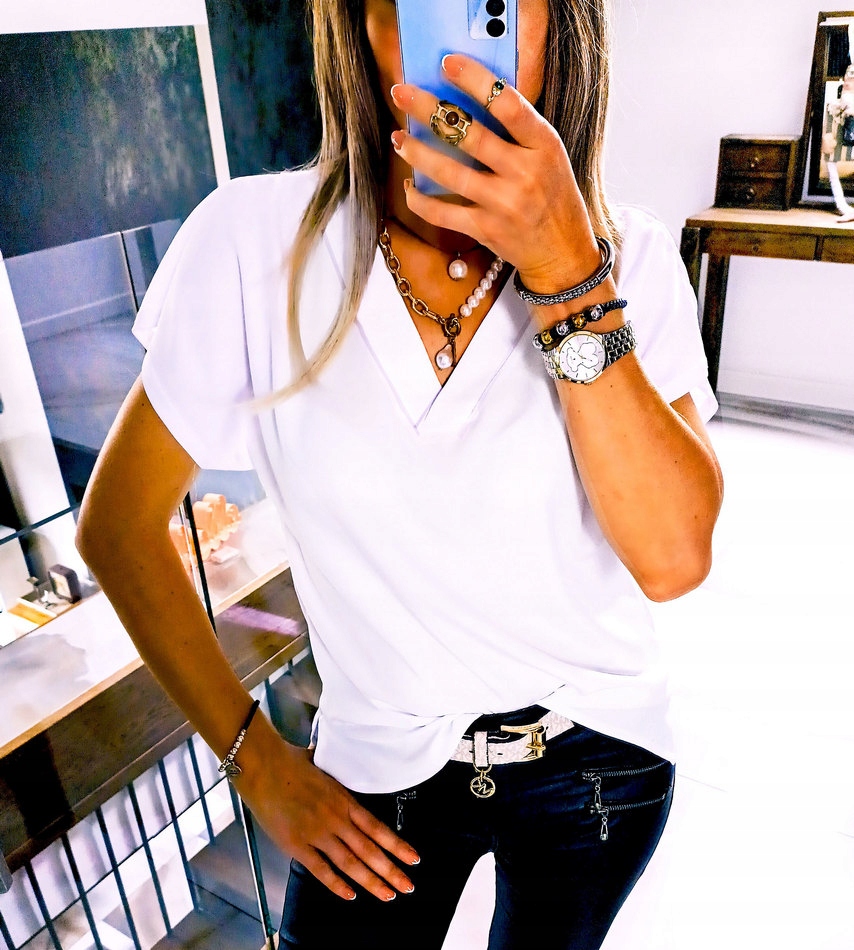 . BIAŁA BLUZKA ELEGANCKA DUŻE ROZMIARY PLUS SIZE 44 Płeć kobieta