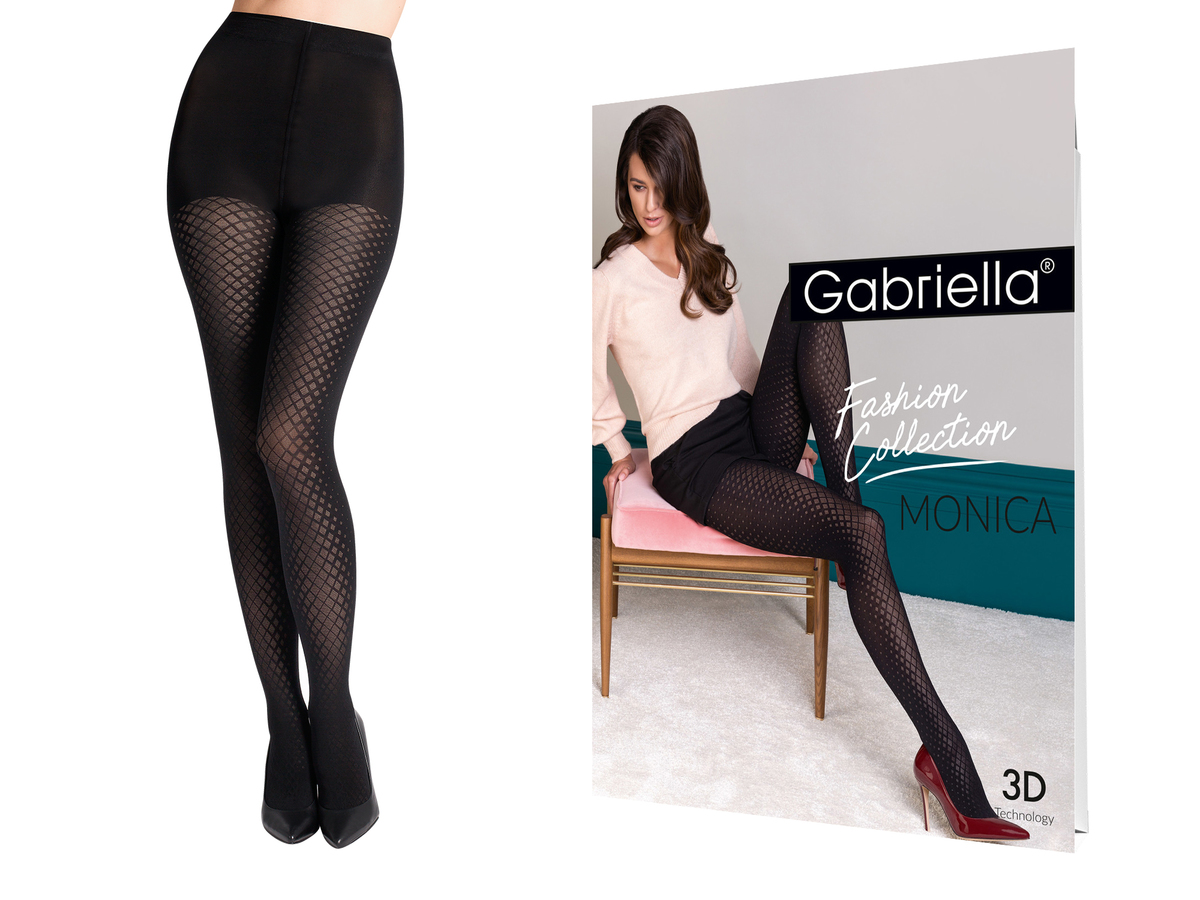 

Rajstopy z mikrofibry w romby, Monica Nero 2