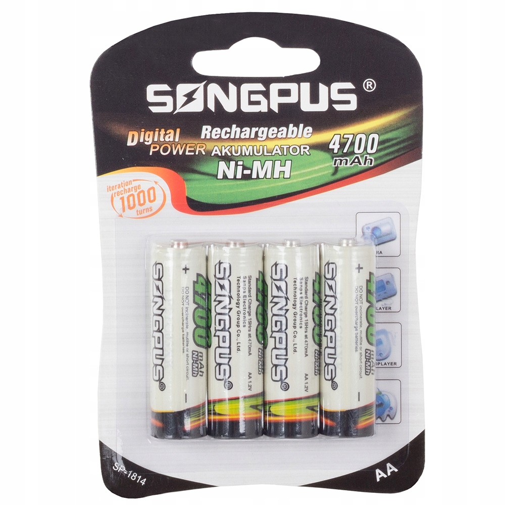 

4szt. Bateria Akumulatorki Aa R6 4700mAh Paluszki