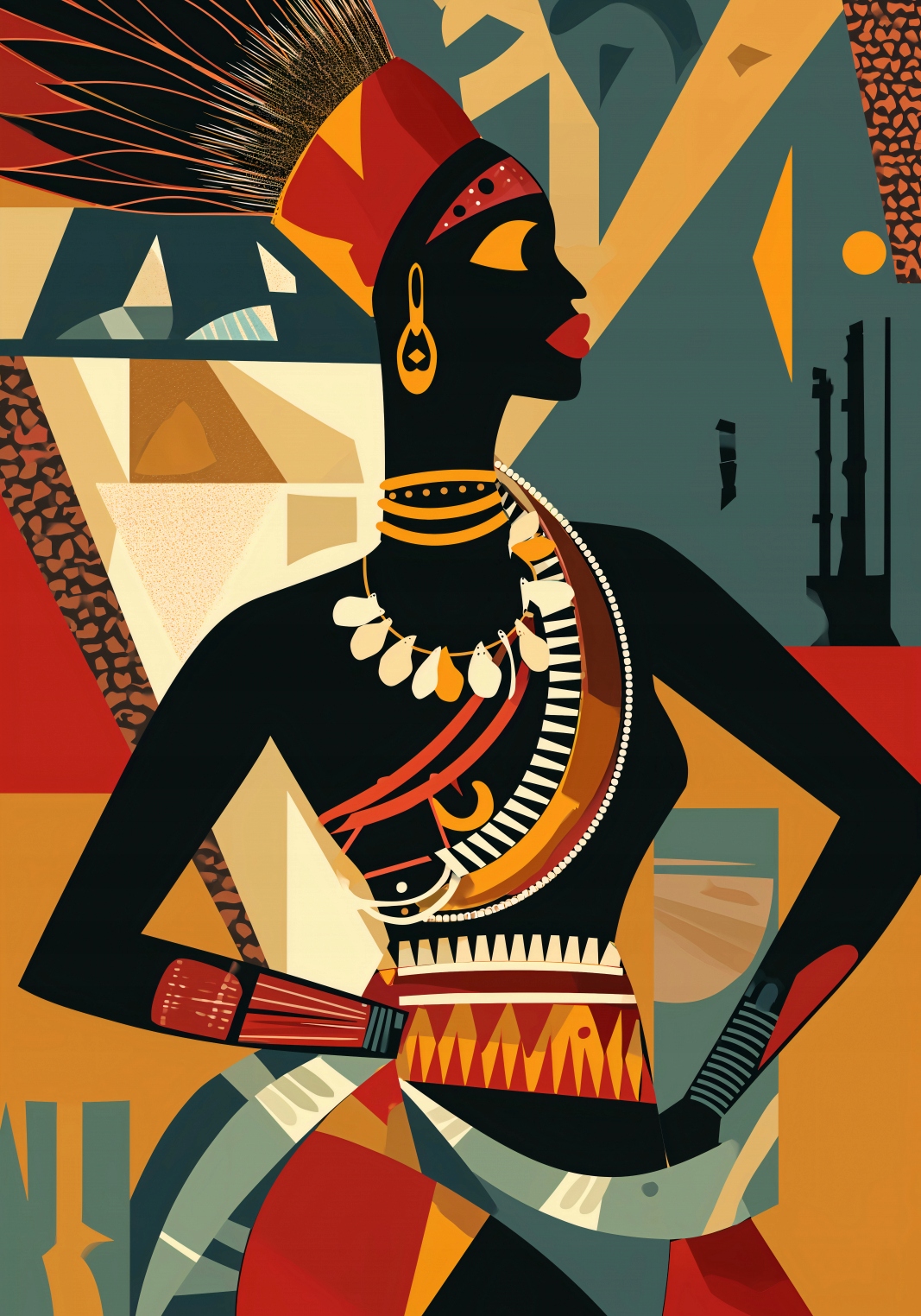 Plakát 70x100 cm Africká mozaika