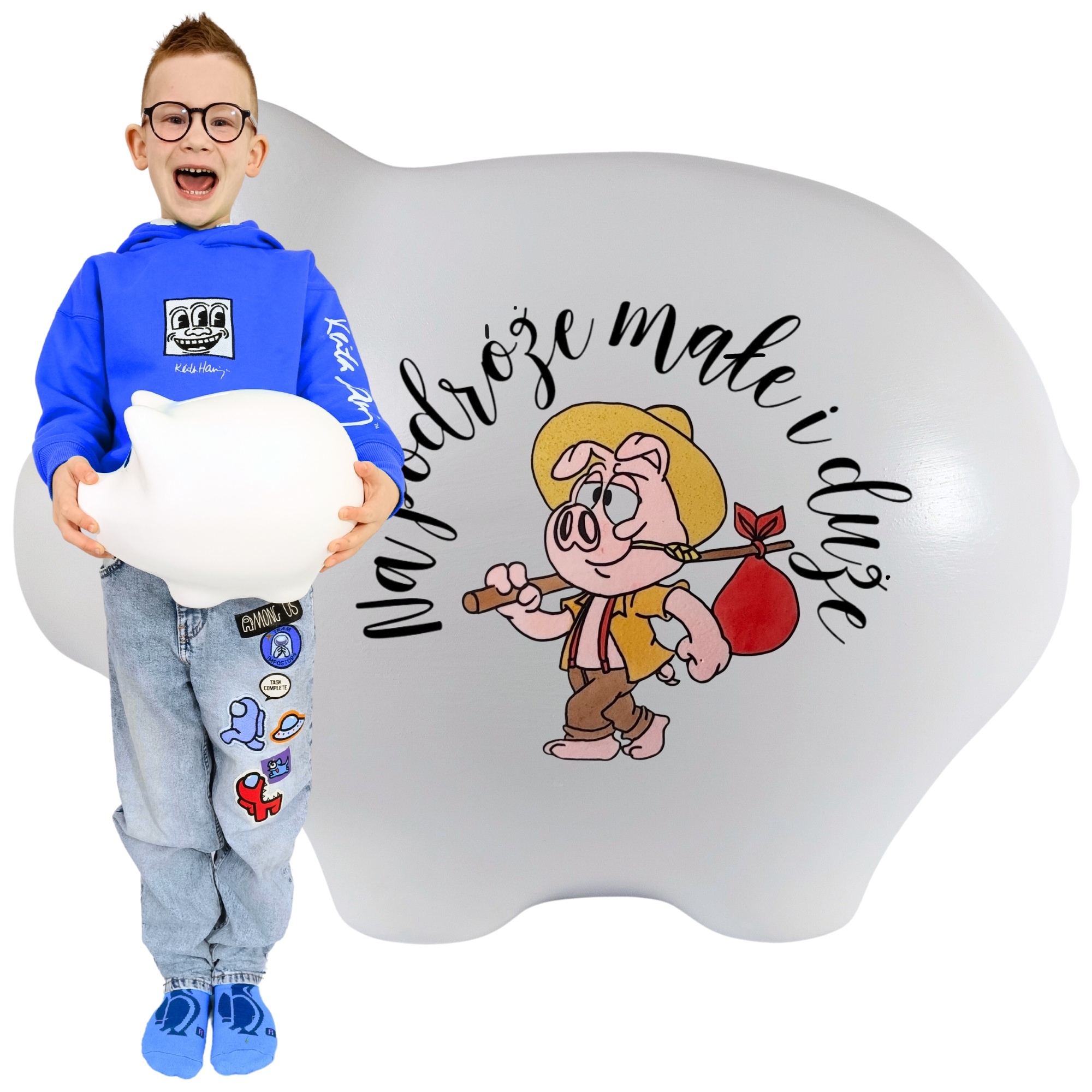 Prasátko pokladnička S Jménem personalizovaná Keramická k rozbití Velká XL