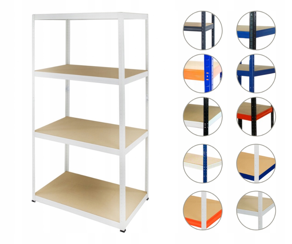 Kovový regál do nemocničního skladu Helios bílý 180x100x30 4x350 kg