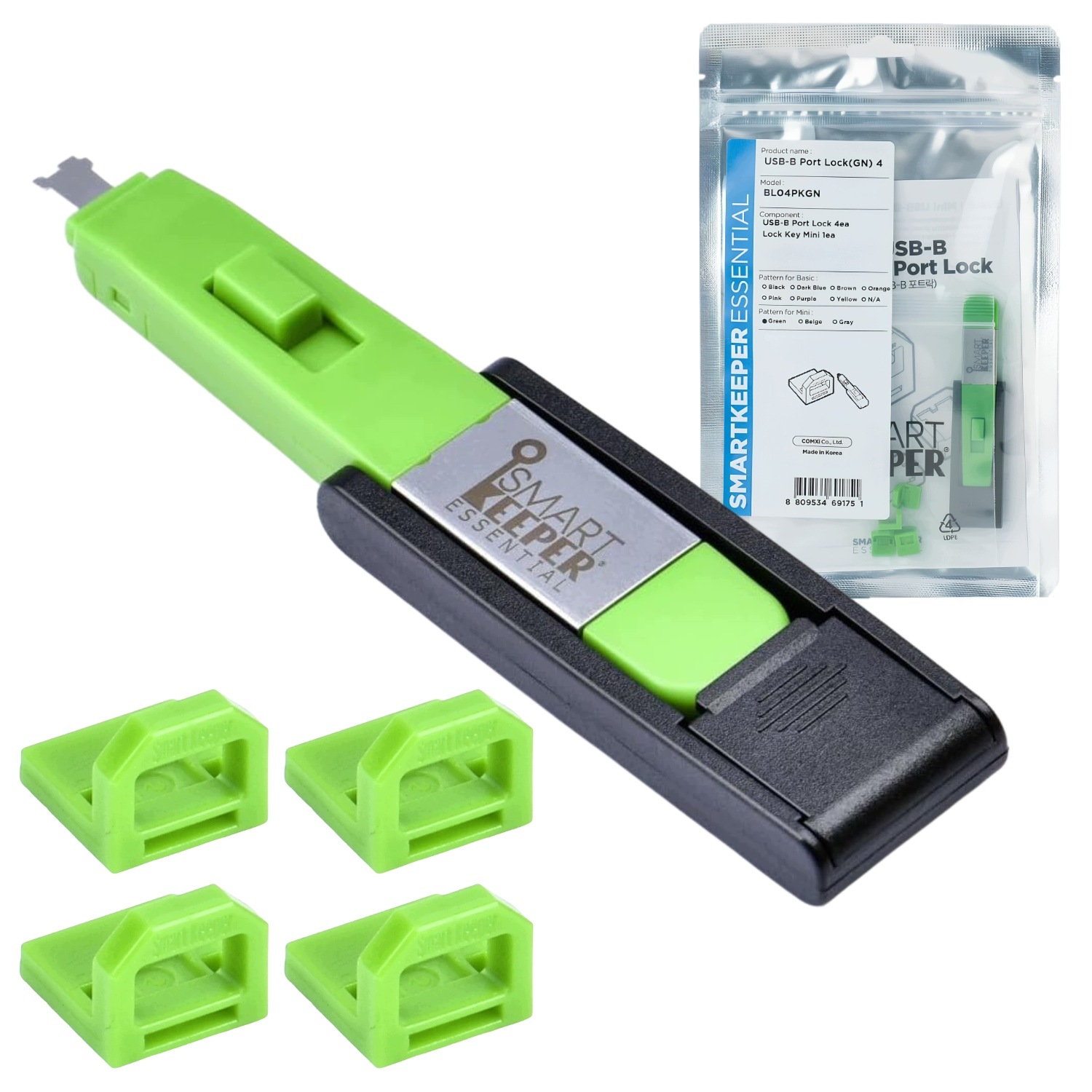 Blokování portu Usb-b fyzické 4ks s klíčem Smartkeeper BL04PKGN