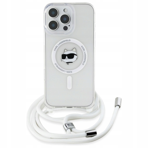 Etui Karl do iPhone 16 Pro , pokrowiec case MagSafe +Smycz Sznurek na Szyję