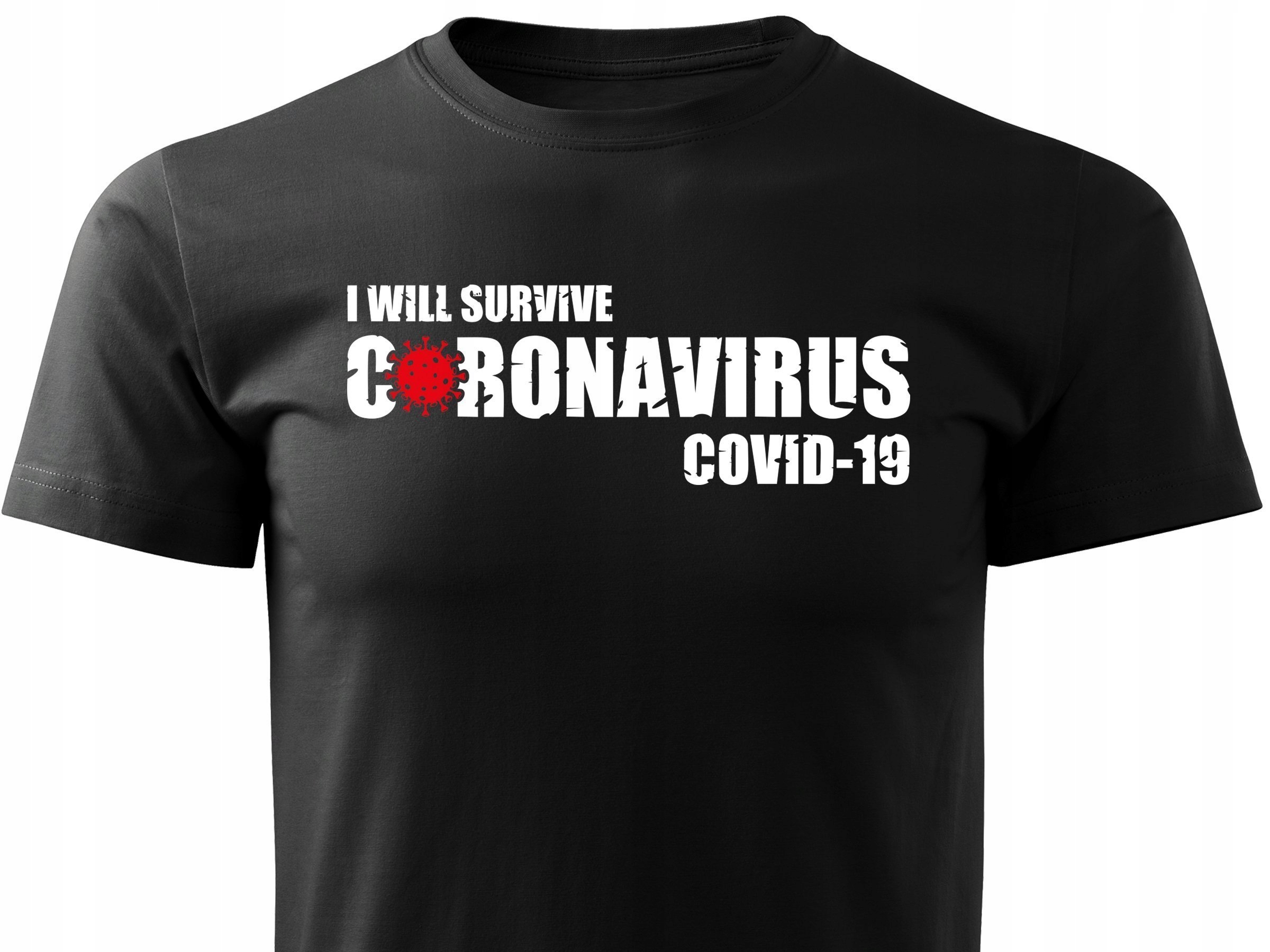 

Koszulka T-shirt super wzór I Will Survive czarna