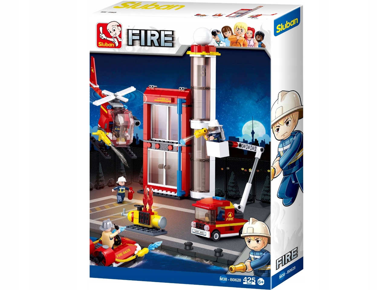 SLUBAN Klocki STRAŻ POŻARNA Remiza Wóz Strażacki Liczba elementów 425 szt.