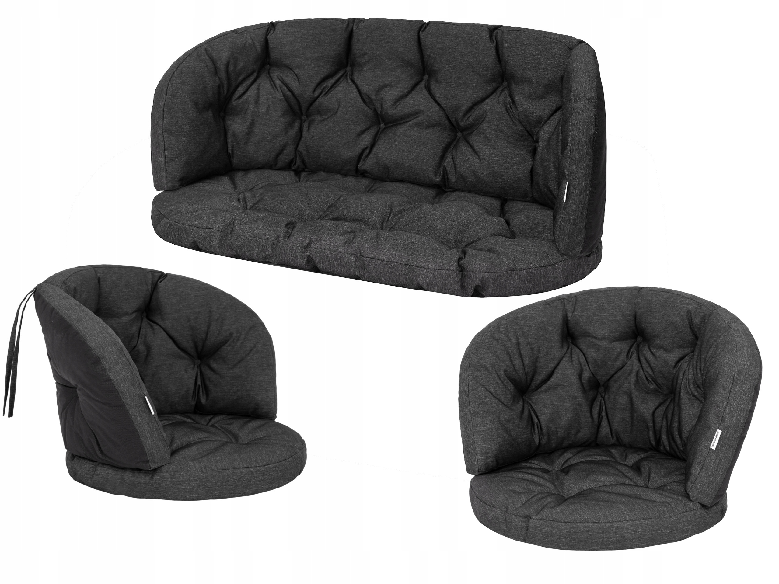 Sada 3 vankúšov na prútený nábytok 100x50, 50x50