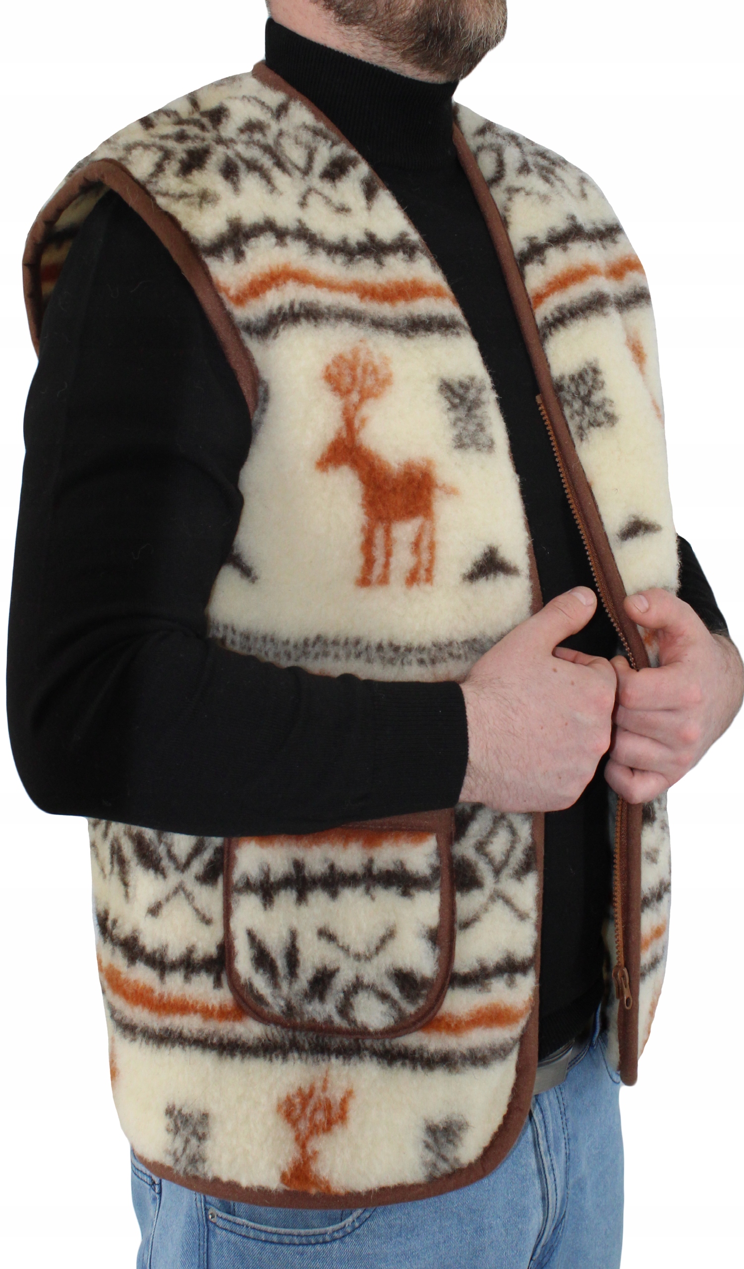 Pánská Vlněná Vesta 100% Z Ovčí Vlny Merino Velikost 3XL