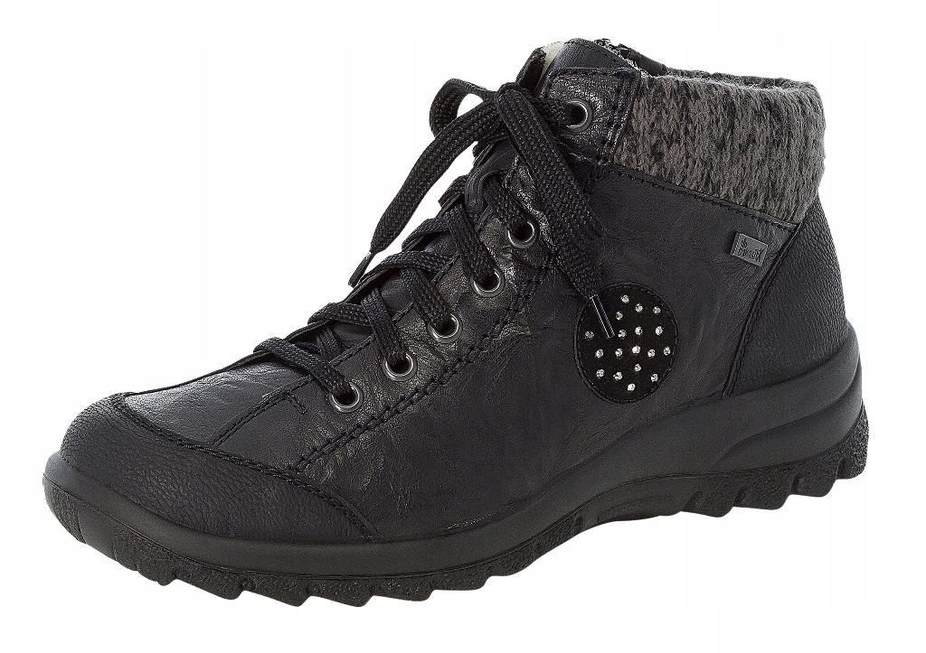 Rieker L7110-01 vel.39 černé boty kotníkové boty boty Vlna Tex