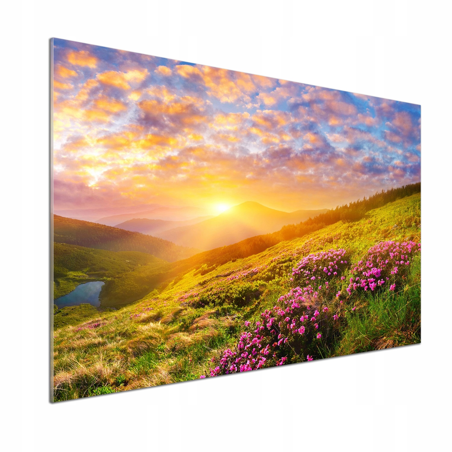 Panel do kuchyne Západ slnka hory 100x70 Lepidlo