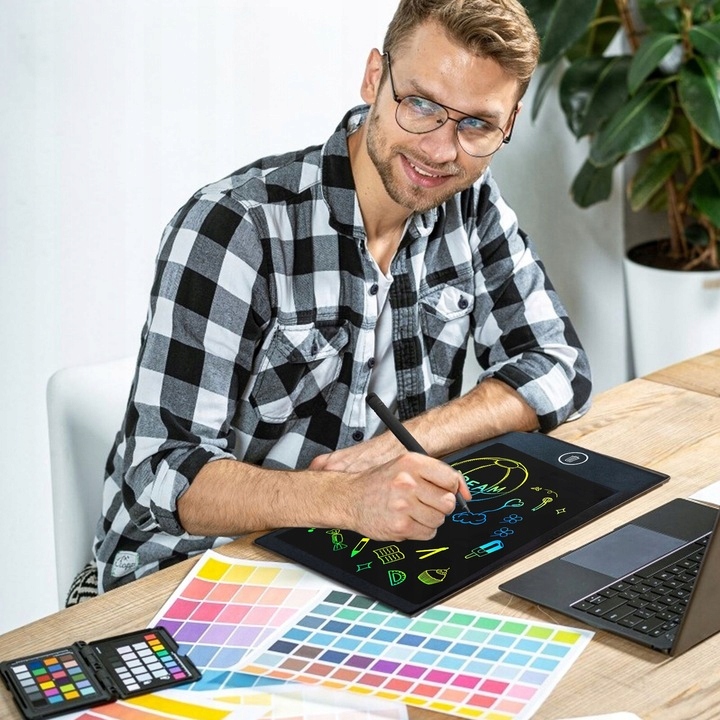 Tablet graficzny XXL 12" ZNIKOPIS LCD KOLOROWY DUŻY DLA DZIECI PREZENT Bohater brak