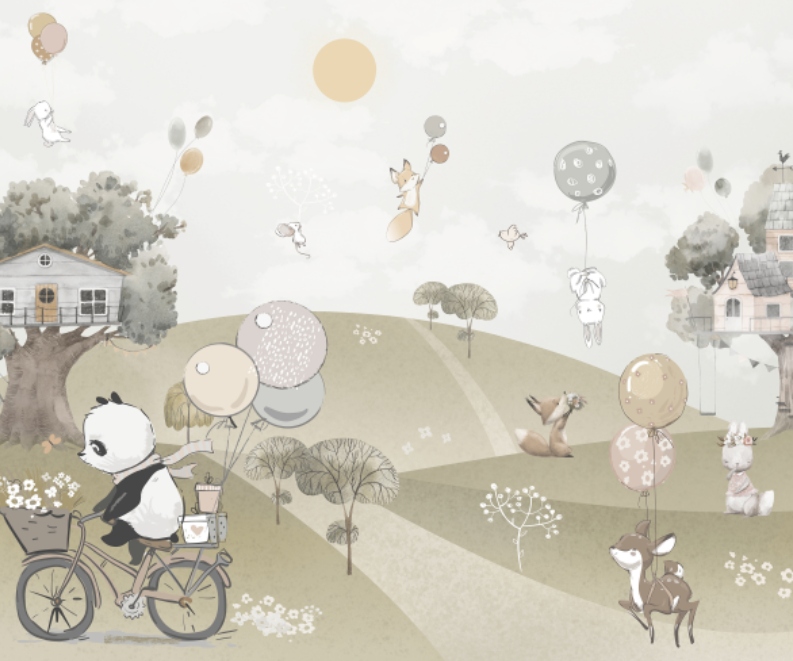 Fototapeta Panda na kole pro děti 300 x 250 cm flizelina 230 g