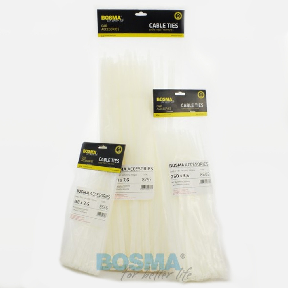 

Opaski Kablowe Białe Bosma (100 szt) 9x450mm