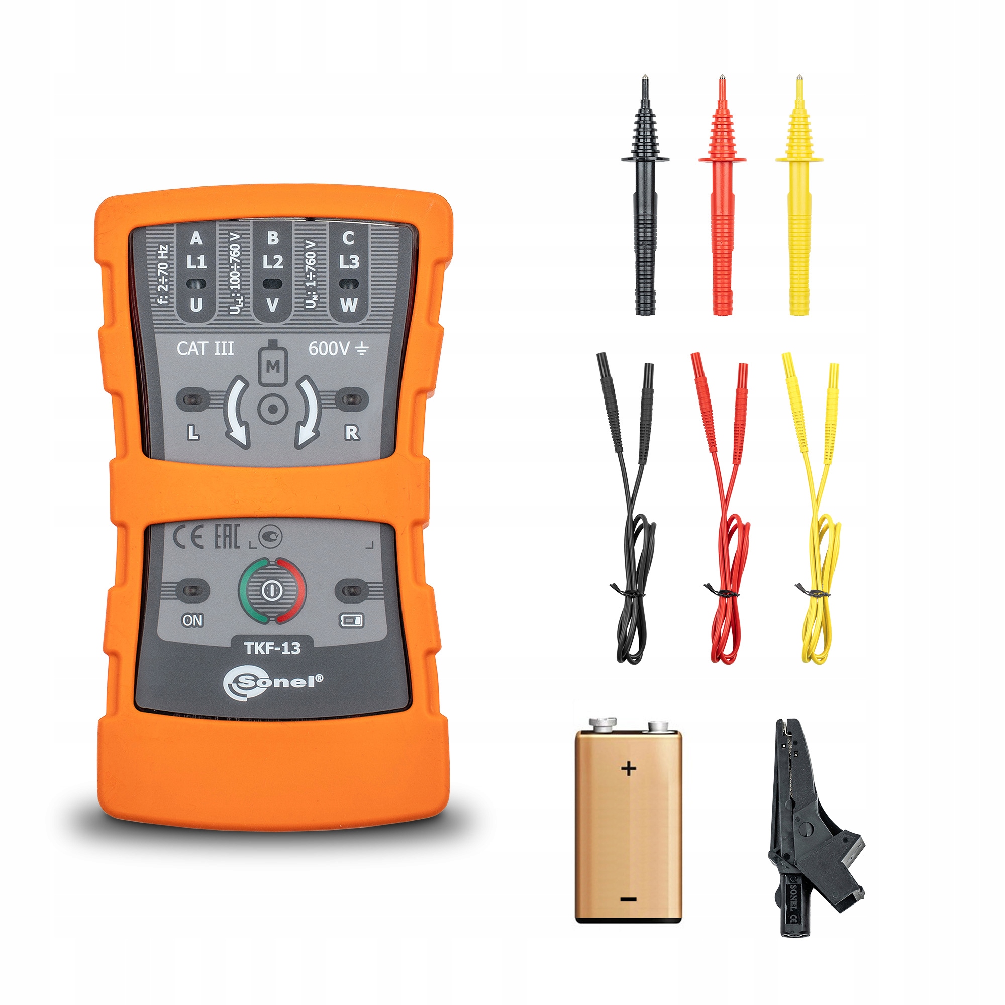 SONEL TKF-13 Tester kolejności faz i kierunku obro