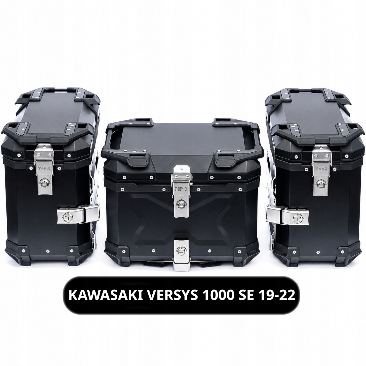 Eloxované Hliníkové Kufry Rámy Kawasaki Versys 1000SE 19-22 Set TopX