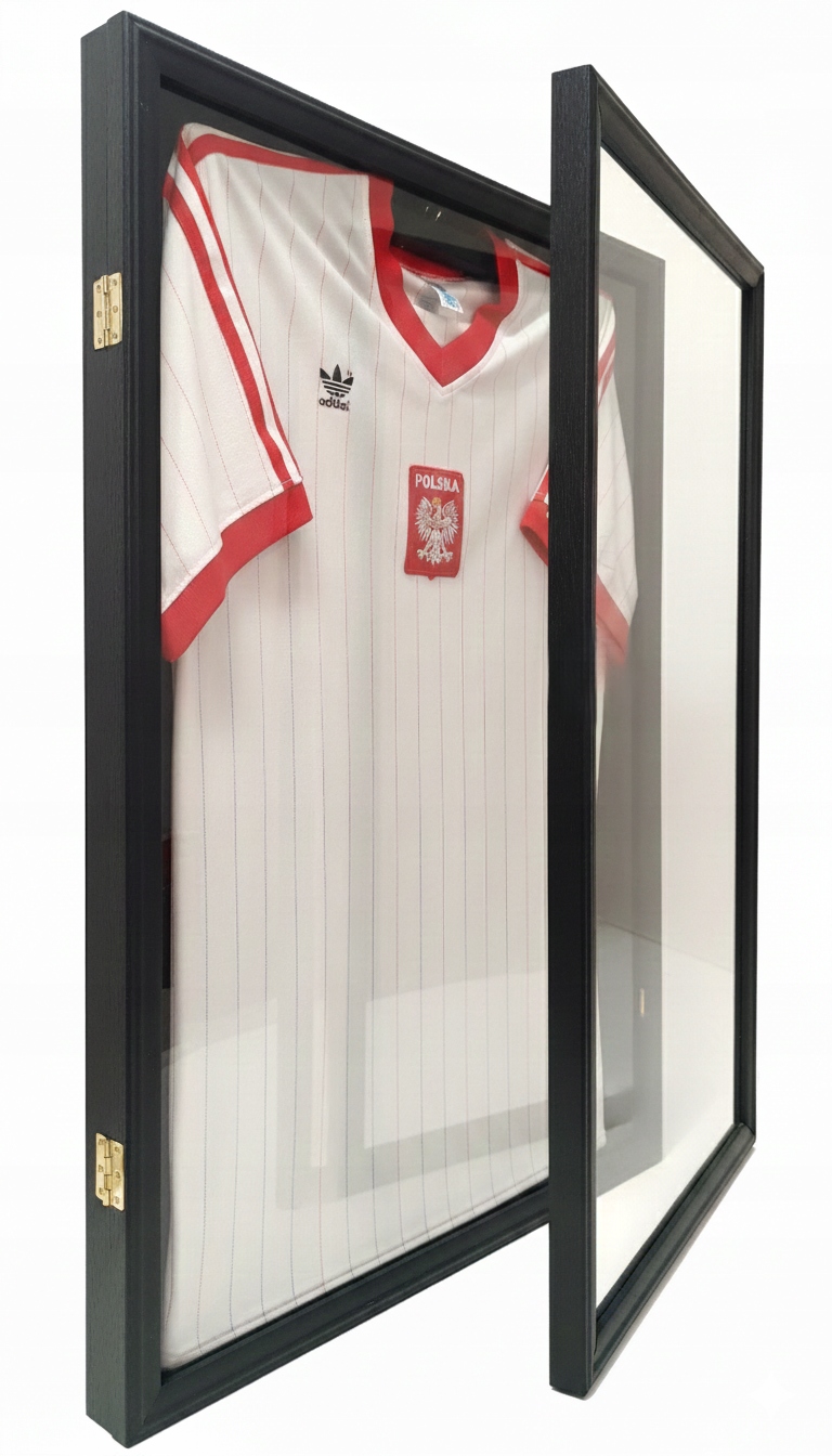 Zberateľská sklenená vitrína na futbalové tričko 600x800x40 mm Premium