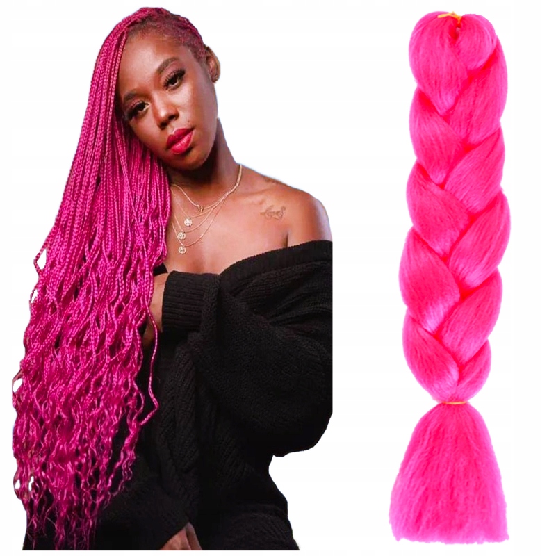 2x Włosy Syntetyczne do Warkoczyków LONG Fuksja EAN (GTIN) 5903849509022