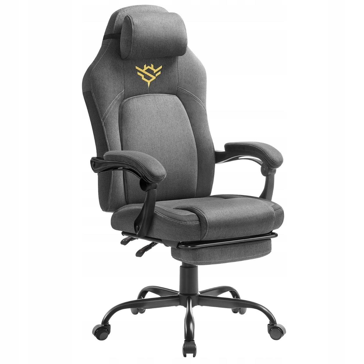Otočná Kancelářská Židle ergonomické křeslo šedá nastavitelná herní židle