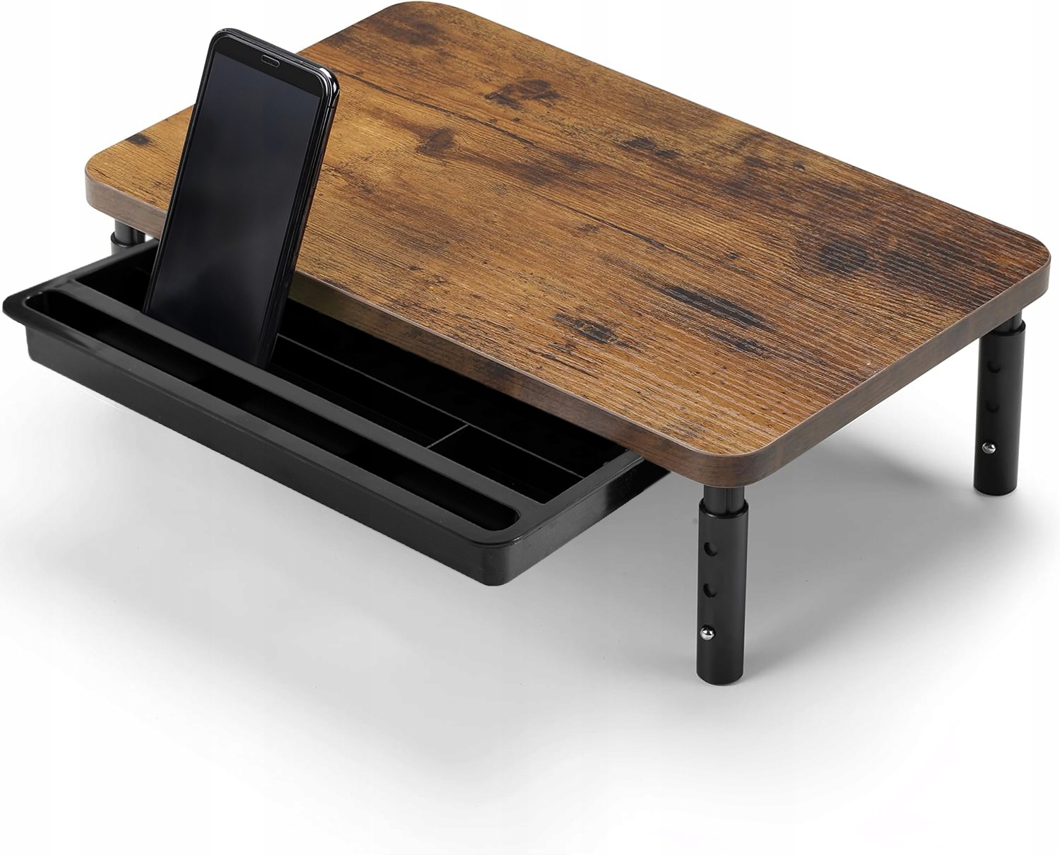 PODSTAWKA POD MONITOR LAPTOP PÓŁKA Z SZUFLADĄ NADSTAWKA REGULOWANA LOFTOWA Szerokość mebla 37 cm