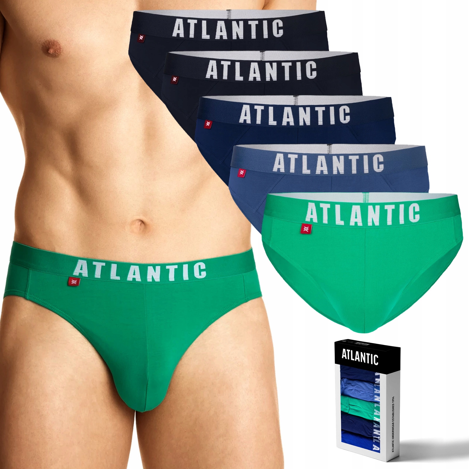 

Slipy męskie 5 Par sportowe Atlantic 5SMP-004 L