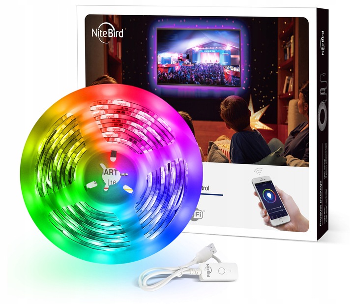 Inteligentna taśma LED NiteBird SL2-C RGB WiFi 12 V 5 m Kod producenta SL2