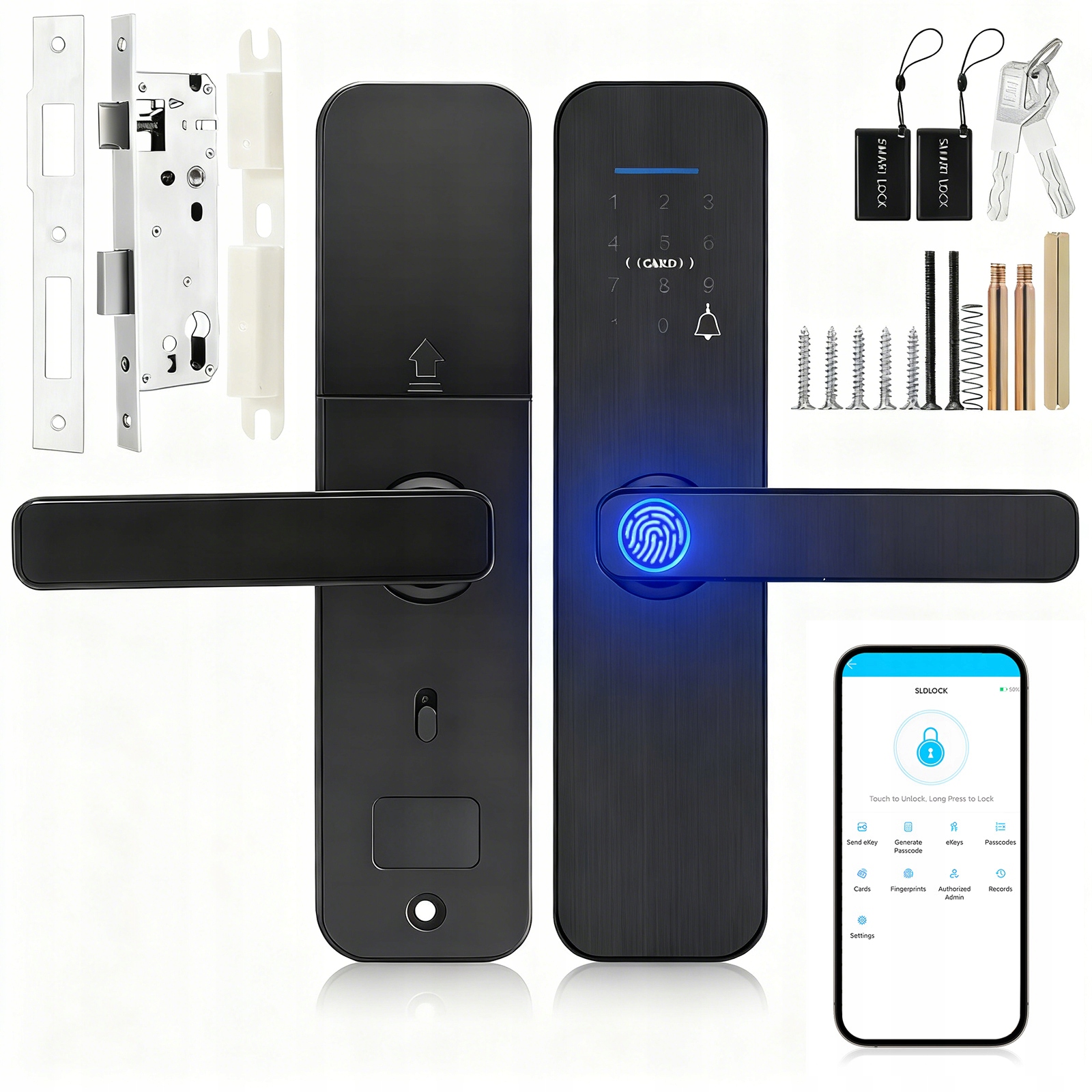 Chytrý Zámek S Otisky Prstů, Elektronická Klika Dveří Pro Wifi, Heslo A Otisky Prstů