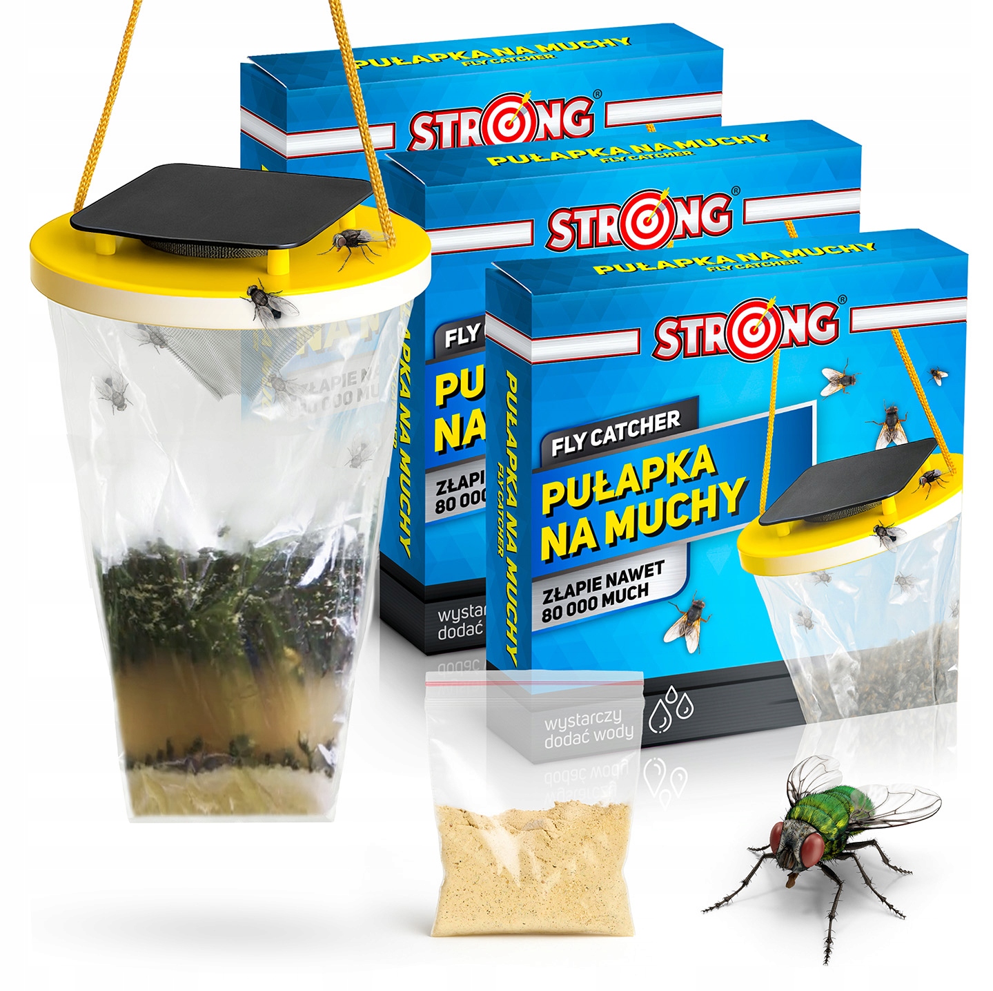 3x Worek Pułapka Na Muchy Silny Wabik Atraktant Na Muchy Fly Catcher