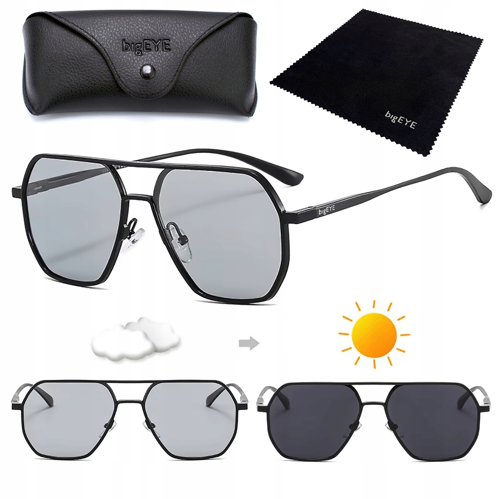 Polarizační Fotochromatické Brýle Pro Řidiče Moderní bigEYE Uv