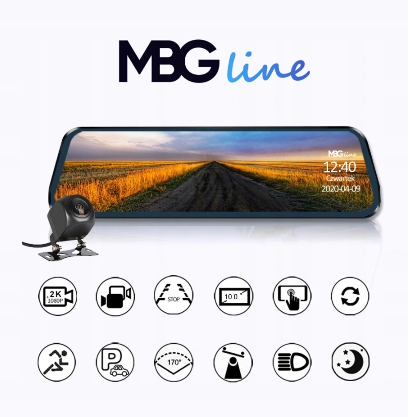 KAMERA REJESTRATOR LUSTERKO 2K+FHD HS900PRO SONY Marka MBG Line