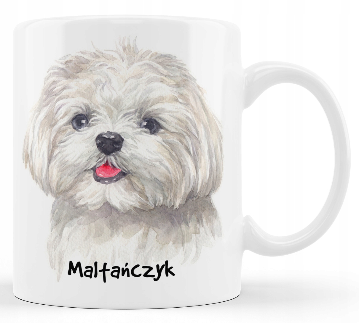 

Kubek z psem Maltańczyk piękny piesek na kubeczku.