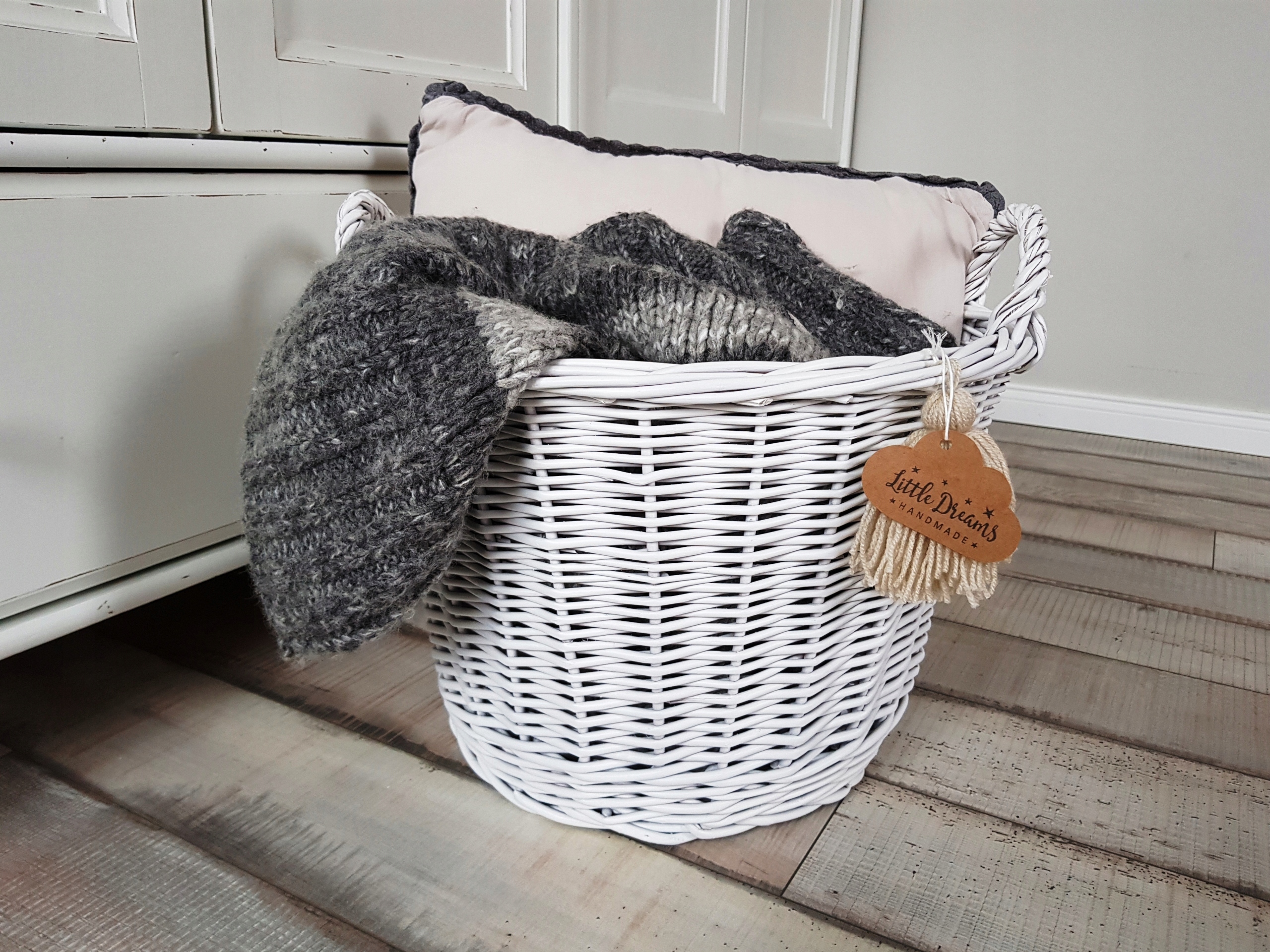 KOSZ WIKLINOWY NA ZABAWKI BIAŁY OKRĄGŁY Płeć Chłopcy Dziewczynki