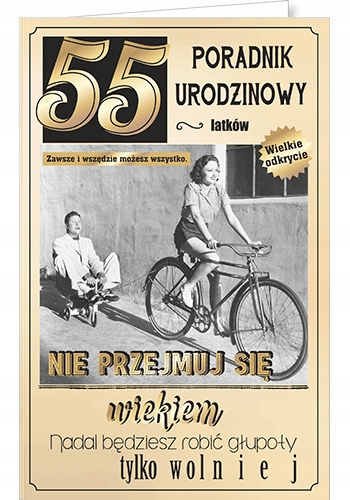 

Kartka na 55 urodziny wesoła zabawna retro luz U72