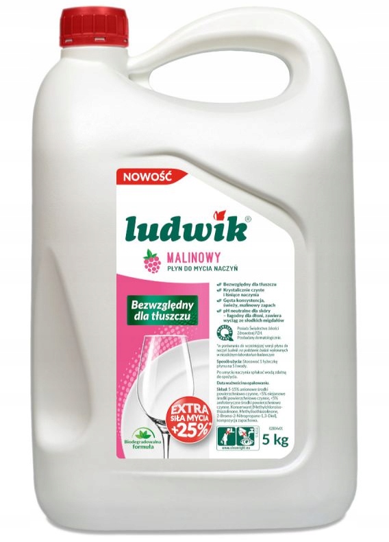 

Płyn do mycia naczyń Ludwik Malinowy 5 l