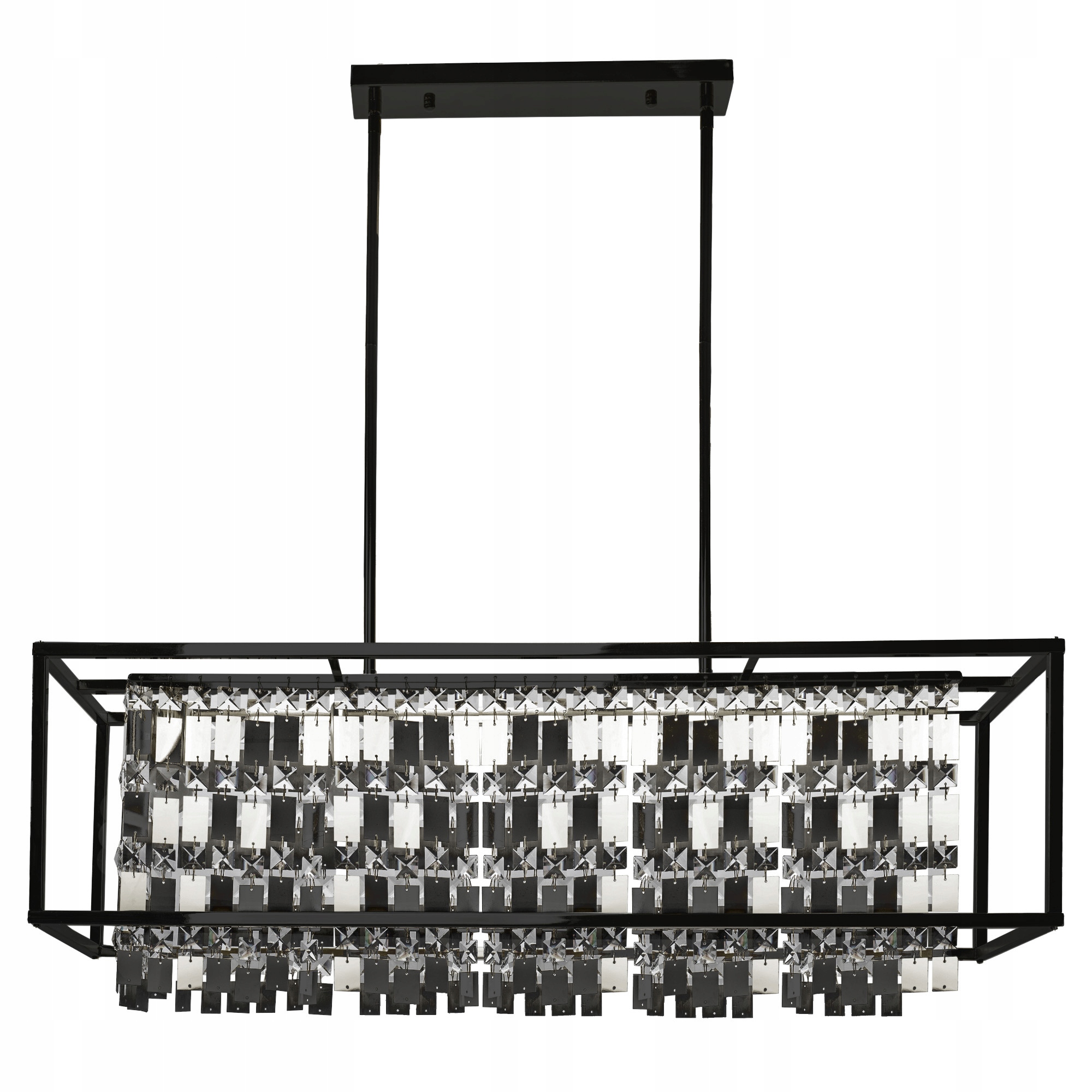 Závěsná Lampa Křišťálová Černá 4xE27 Moderní