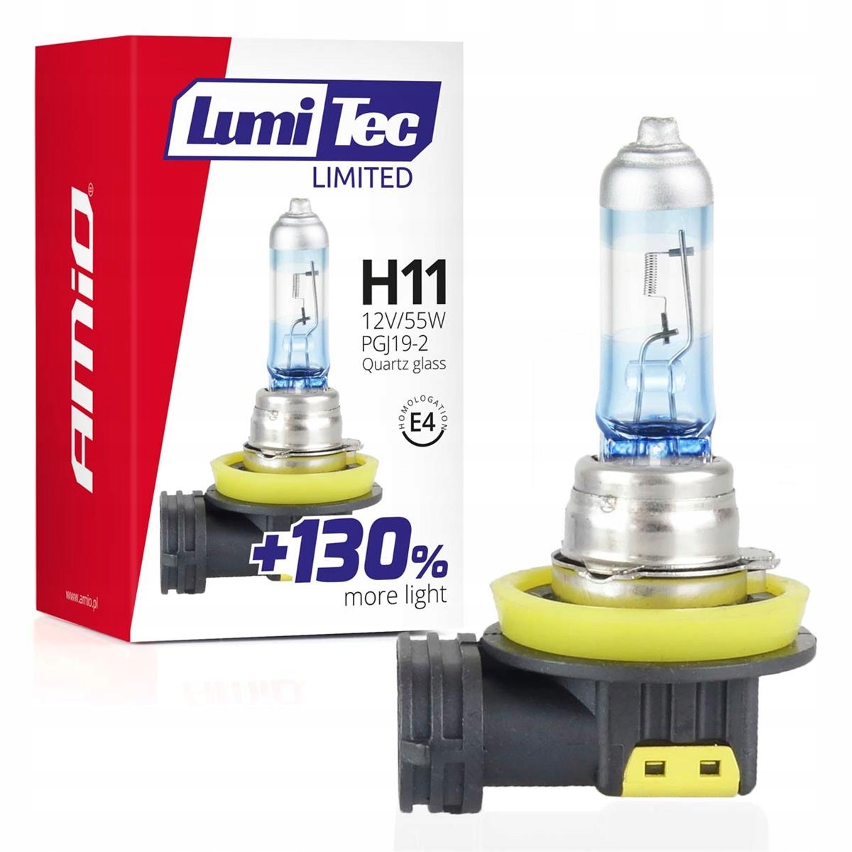 Żarówka halogenowa H11 12V 55W LumiTec Limited +130% Amio