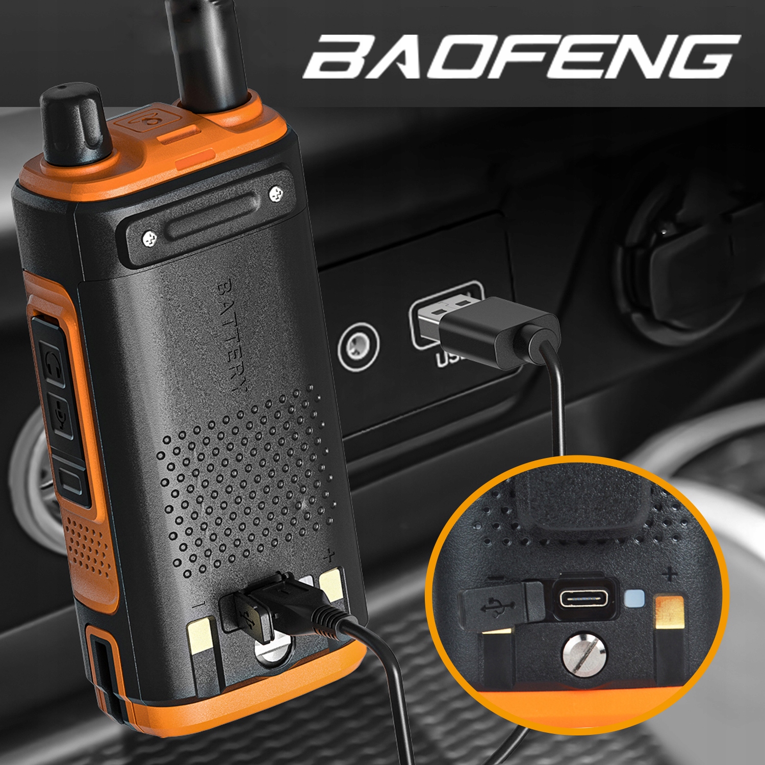 Krótkofalówka Radiotelefon Baofeng UV-17E Walkie Talkie PMR VHF UHF USB-C Wyświetlacz z podświetleniem