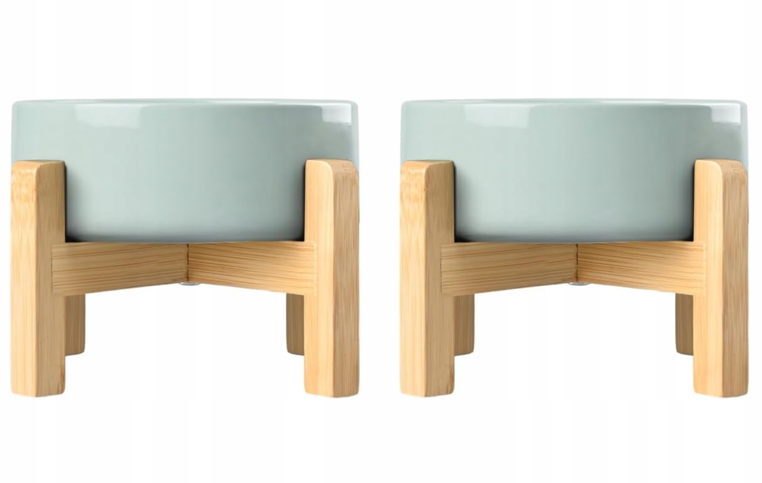 Levně Ergonomická Keramická Miska Na Vyvýšení Pro Psa Kočku Dvojitá 2x400 ml