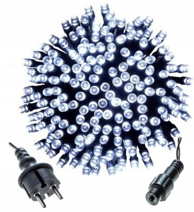 Vánoční Osvětlení Na Stromeček 500 Led Stálé světlo 38 m Studená bílá IP44 Venkovní