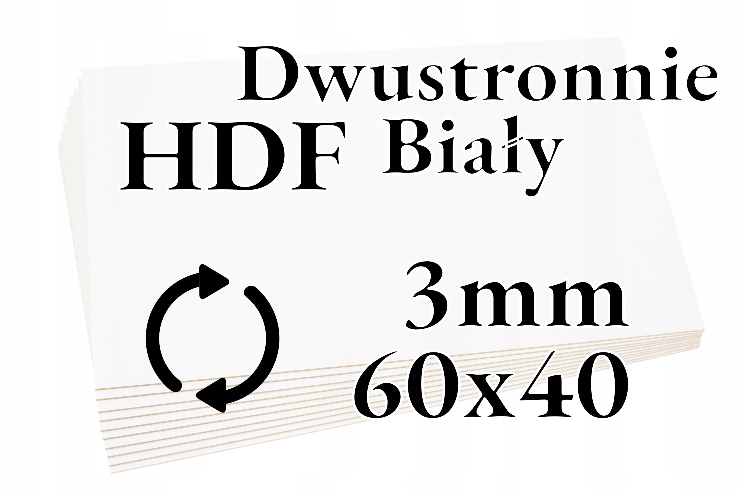 10x Hdf Oboustranně Bílá 3mm 60x40cm pro řezání laserem