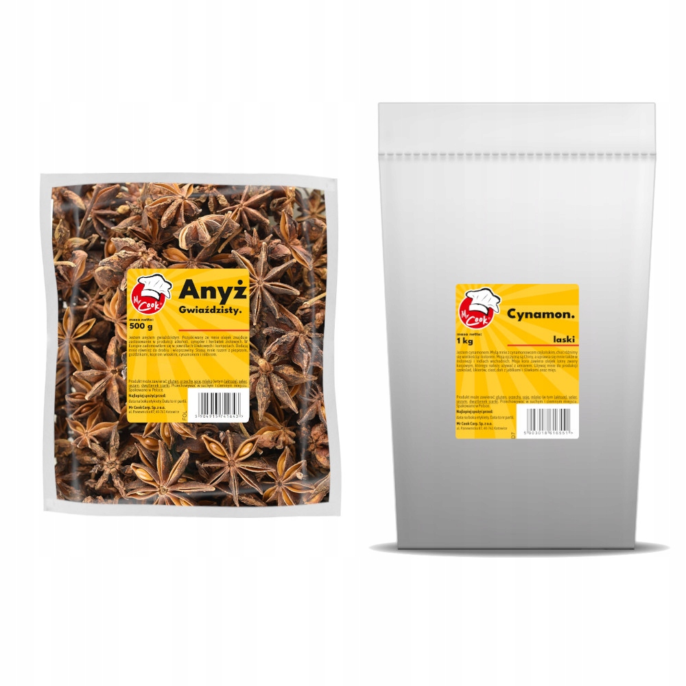 Anyż Gwiazdki 500g Cynamon Laski 1kg #XXL #Zestaw